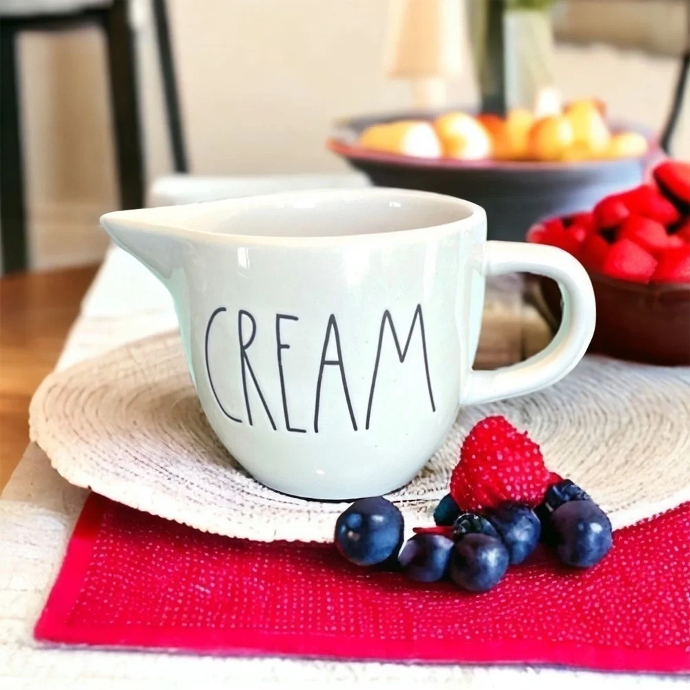 Rae Dunn White Ivory with Black Letters Ceramic pitcher Kitchen
